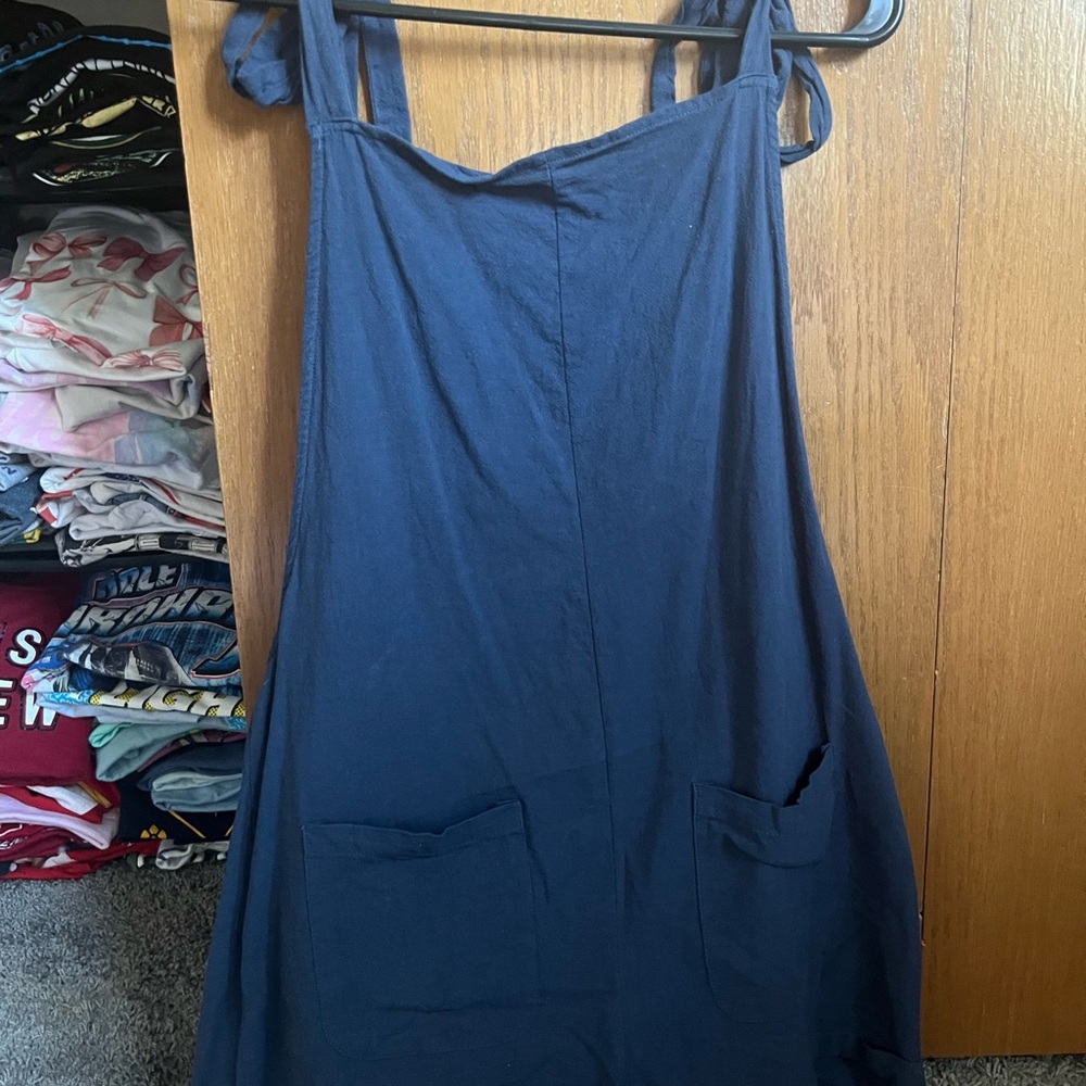 TRENDING SHEIN Navy Blue Women’s Adjustable Tie Romper, size medium